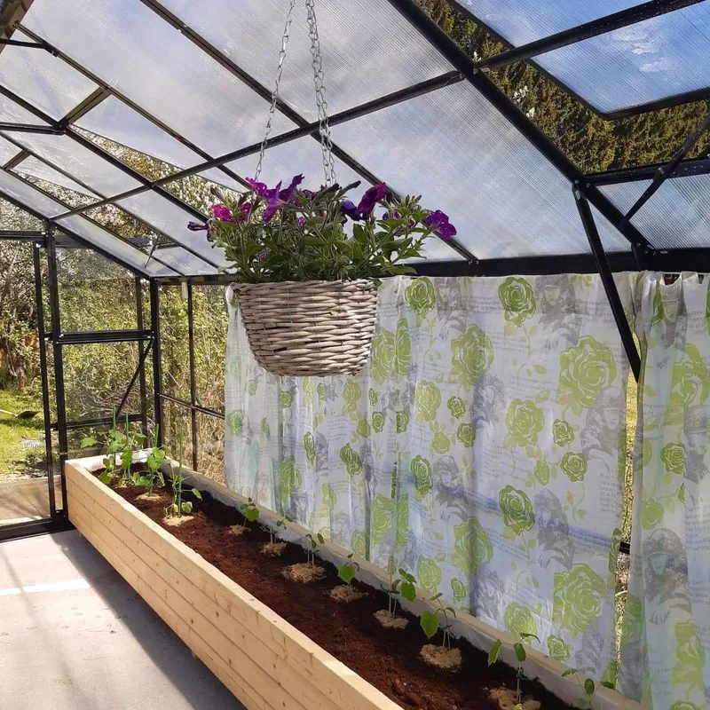 Växthus 14,4m² | 4mm säkerhetsglas | 5 års stormgaranti | Svart - Trädgård & spabad - Trädgårdsskötsel - Växthus