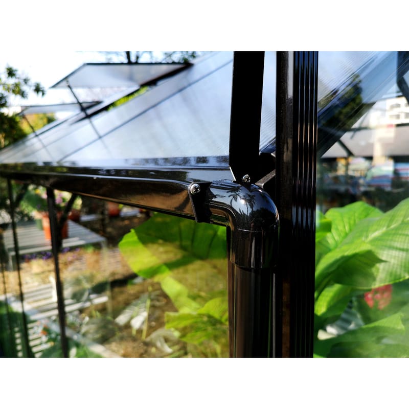 Växthus 14,4m² | 4mm säkerhetsglas | 5 års stormgaranti | Svart - Trädgård & spabad - Trädgårdsskötsel - Växthus