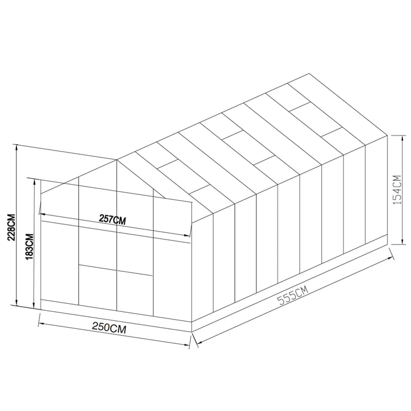 Växthus 14,4m² | 4mm säkerhetsglas | 5 års stormgaranti | Svart - Trädgård & spabad - Trädgårdsskötsel - Växthus