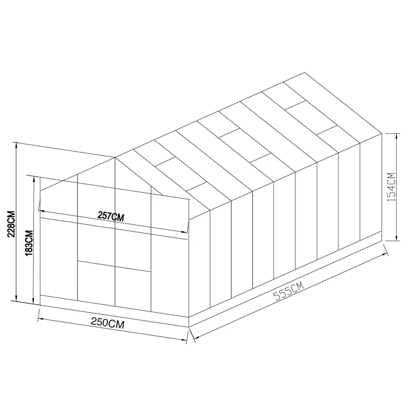 Växthus 14,4m² | 4mm säkerhetsglas | 5 års stormgaranti | Svart - Trädgård & spabad - Trädgårdsskötsel - Växthus