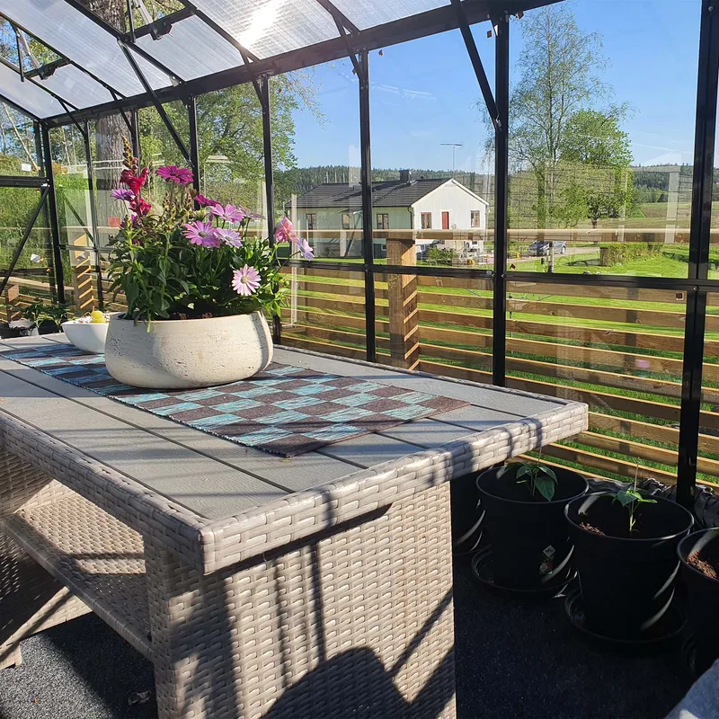Växthus 14,4m² | 4mm säkerhetsglas | 5 års stormgaranti | Svart - Trädgård & spabad - Trädgårdsskötsel - Växthus