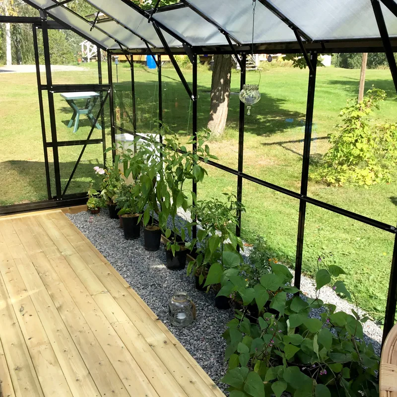 Växthus 16 m² | 4mm säkerhetsglas | 5 års stormgaranti | Svart - Trädgård & spabad - Trädgårdsskötsel - Växthus