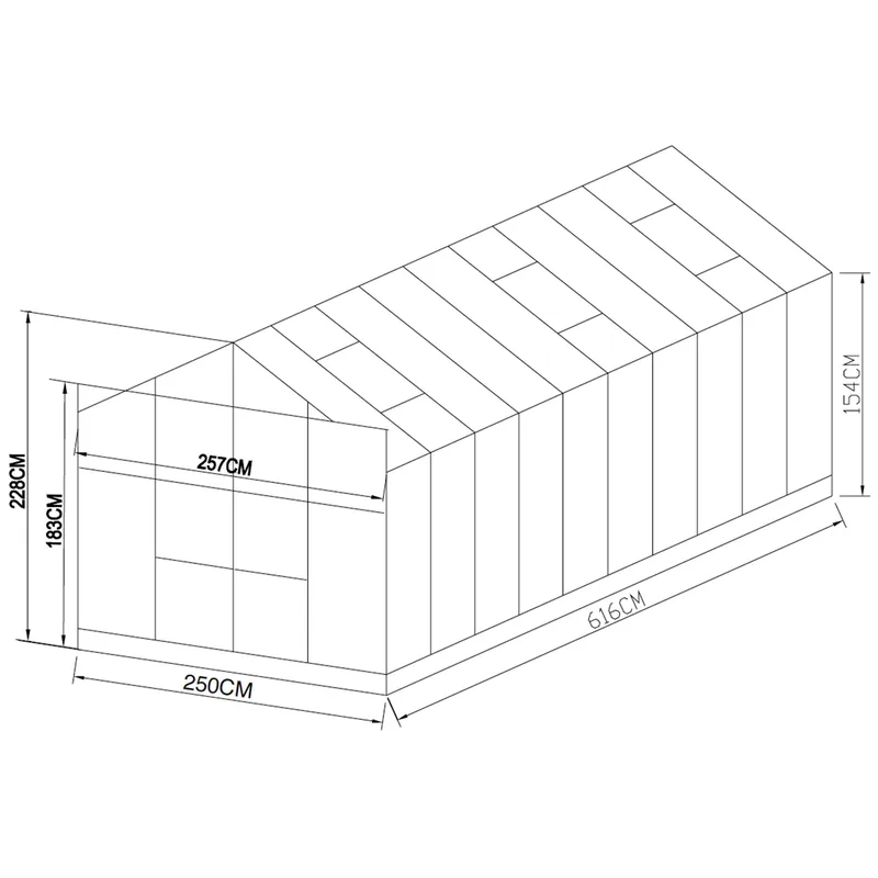 Växthus 16 m² | 4mm säkerhetsglas | 5 års stormgaranti | Svart - Trädgård & spabad - Trädgårdsskötsel - Växthus