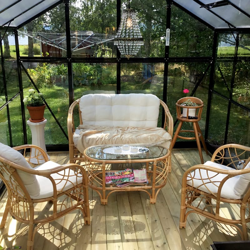 Växthus 16 m² | 4mm säkerhetsglas | 5 års stormgaranti | Svart - Trädgård & spabad - Trädgårdsskötsel - Växthus