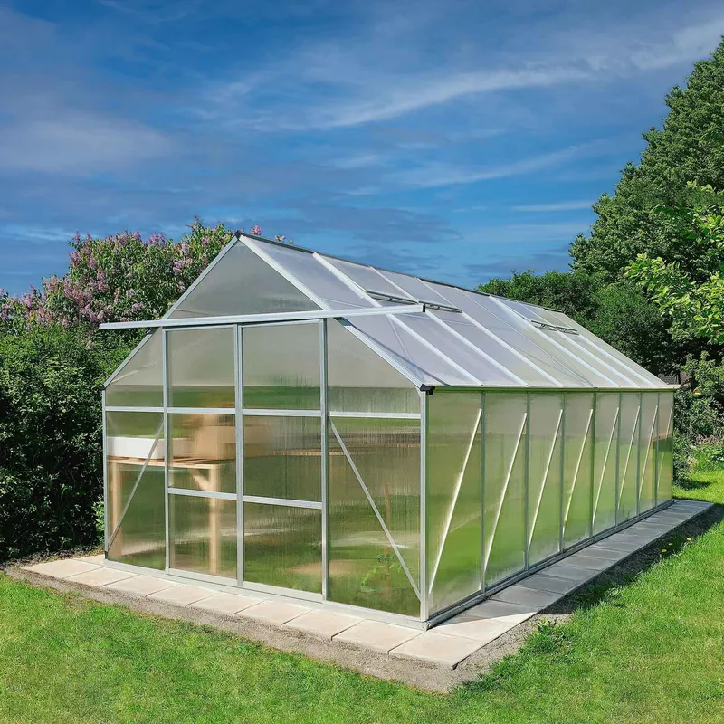 Växthus 18m² | Utökad odlingshöjd | Premium | 6mm kanalplast - Trädgård & spabad - Trädgårdsskötsel - Växthus