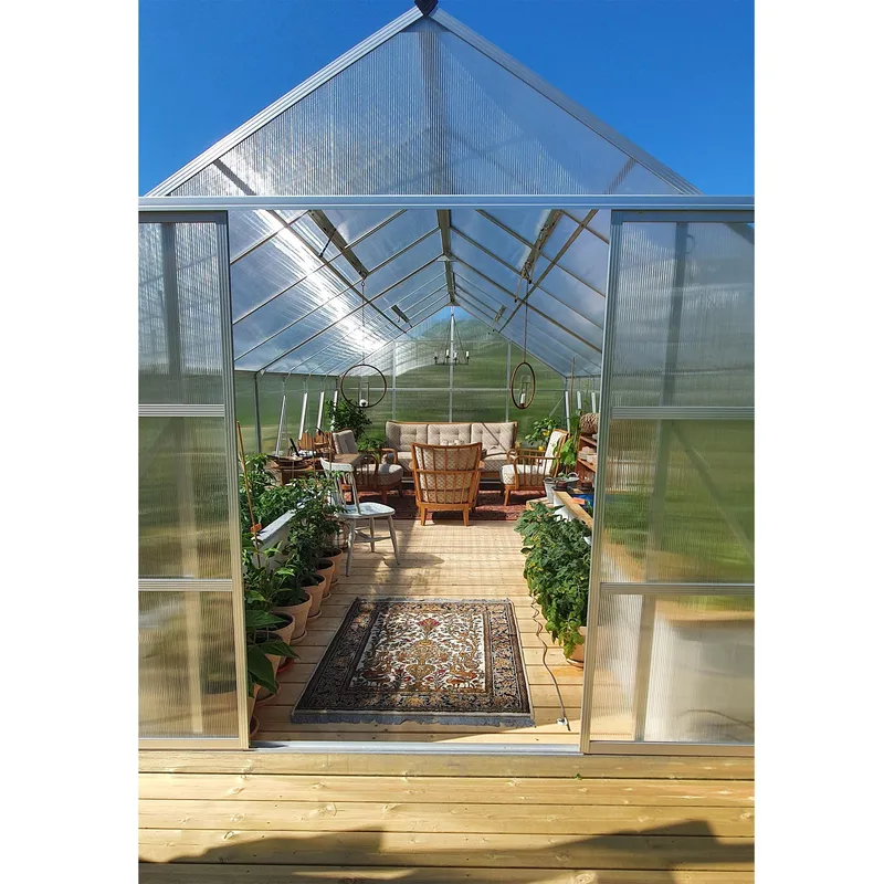 Växthus 18m² | Utökad odlingshöjd | Premium | 6mm kanalplast - Trädgård & spabad - Trädgårdsskötsel - Växthus