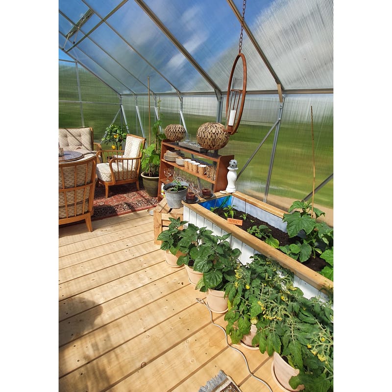 Växthus 18m² | Utökad odlingshöjd | Premium | 6mm kanalplast - Trädgård & spabad - Trädgårdsskötsel - Växthus
