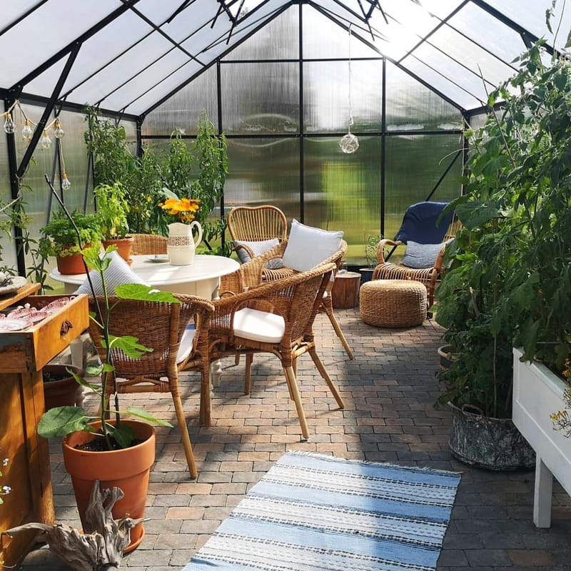 Växthus 18m² Premium | Extra hög odlingshöjd | 6mm kanalplast | Svart - Trädgård & spabad - Trädgårdsskötsel - Växthus