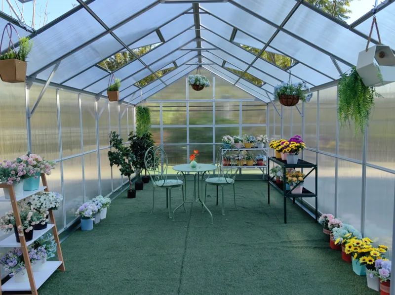 Växthus 18m² Premium | Extra hög takhöjd | 6mm kanalplast - Trädgård & spabad - Trädgårdsskötsel - Växthus