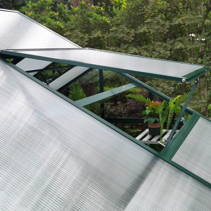 Växthus 3,3m² | 4mm säkerhetsglas | 5 års stormgaranti | Grön - Trädgård & spabad - Trädgårdsskötsel - Växthus