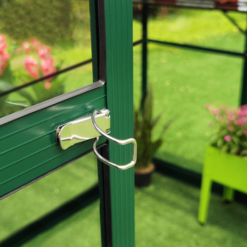 Växthus 3,3m² | 4mm säkerhetsglas | 5 års stormgaranti | Grön - Trädgård & spabad - Trädgårdsskötsel - Växthus