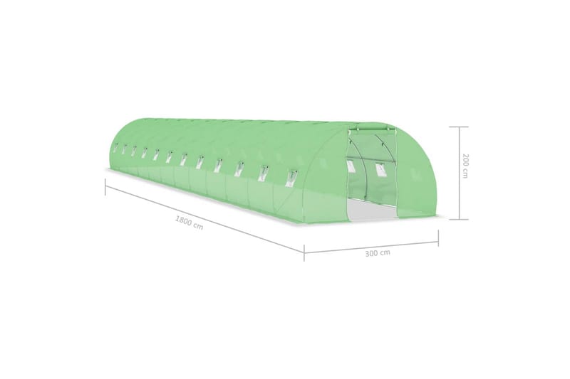 Växthus 54 m² 18x3x2 m - Grön - Trädgård & spabad - Trädgårdsskötsel - Växthus