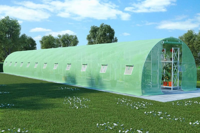 Växthus 54 m² 18x3x2 m - Grön - Trädgård & spabad - Trädgårdsskötsel - Växthus