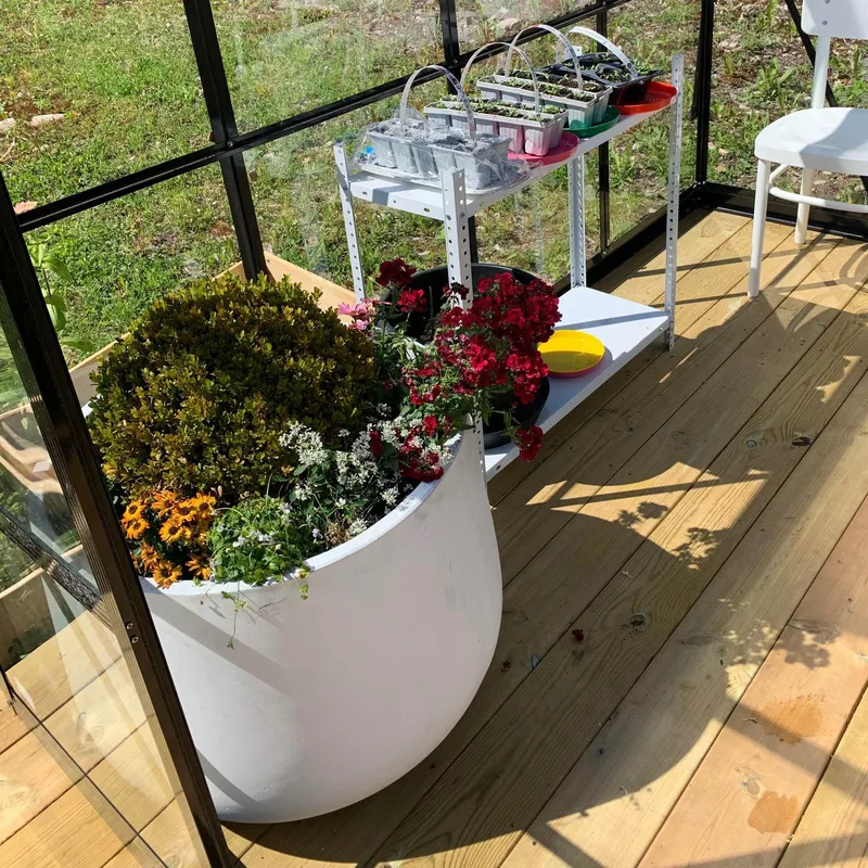 Växthus 6,4 m² | 4 mm säkerhetsglas | 5 års stormgaranti | Svart - Trädgård & spabad - Trädgårdsskötsel - Växthus