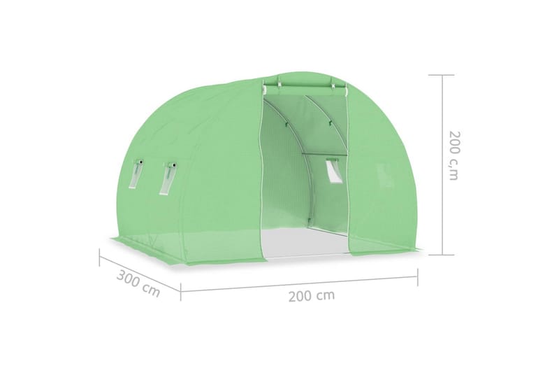 Växthus 6 m² 3x2x2 m - Grön - Trädgård & spabad - Trädgårdsskötsel - Växthus