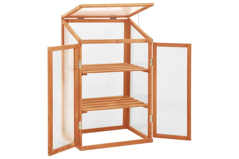 Växthus 60x45x100 cm granträ - Brun - Trädgård & spabad - Trädgårdsskötsel - Växthus