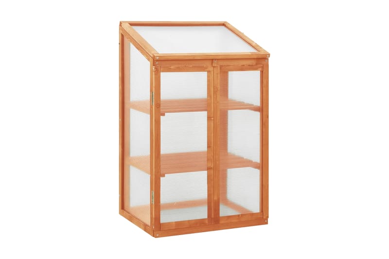 Växthus 60x45x100 cm granträ - Brun - Trädgård & spabad - Trädgårdsskötsel - Växthus