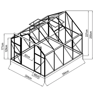 Växthus 7,2m² | Extra hög odlingshöjd | 6mm kanalplast - Trädgård & spabad - Trädgårdsskötsel - Växthus