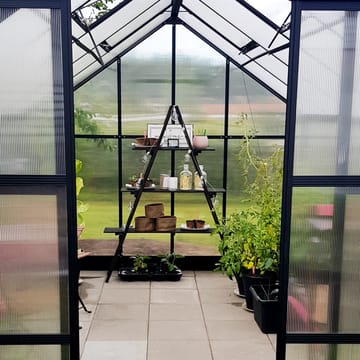 Växthus 8,9m² | 6mm kanalplast | Hög odlingshöjd | Svart - Trädgård & spabad - Trädgårdsskötsel - Växthus