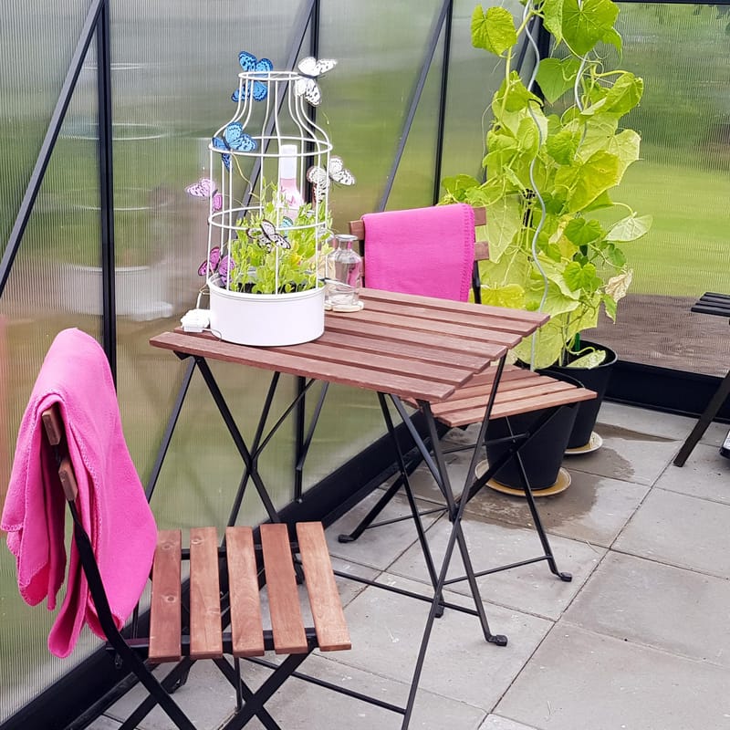 Växthus 8,9m² | 6mm kanalplast | Hög odlingshöjd | Svart - Trädgård & spabad - Trädgårdsskötsel - Växthus