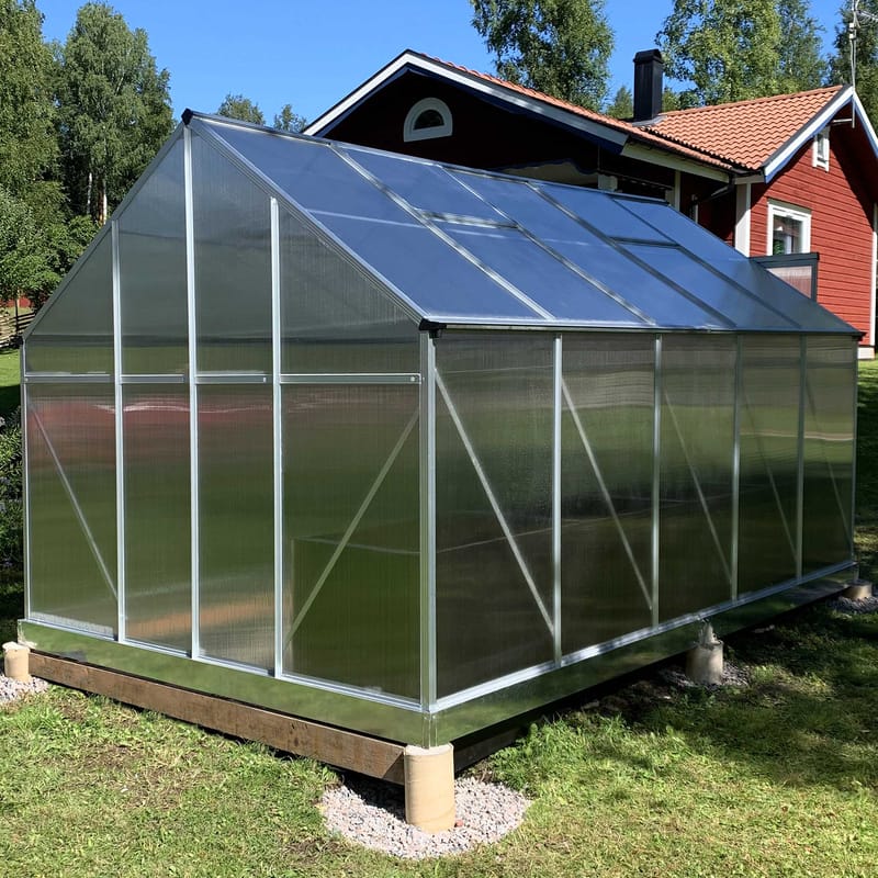 Växthus 8,9m² | Extra hög odlingshöjd | 6 mm kanalplast - Trädgård & spabad - Trädgårdsskötsel - Växthus