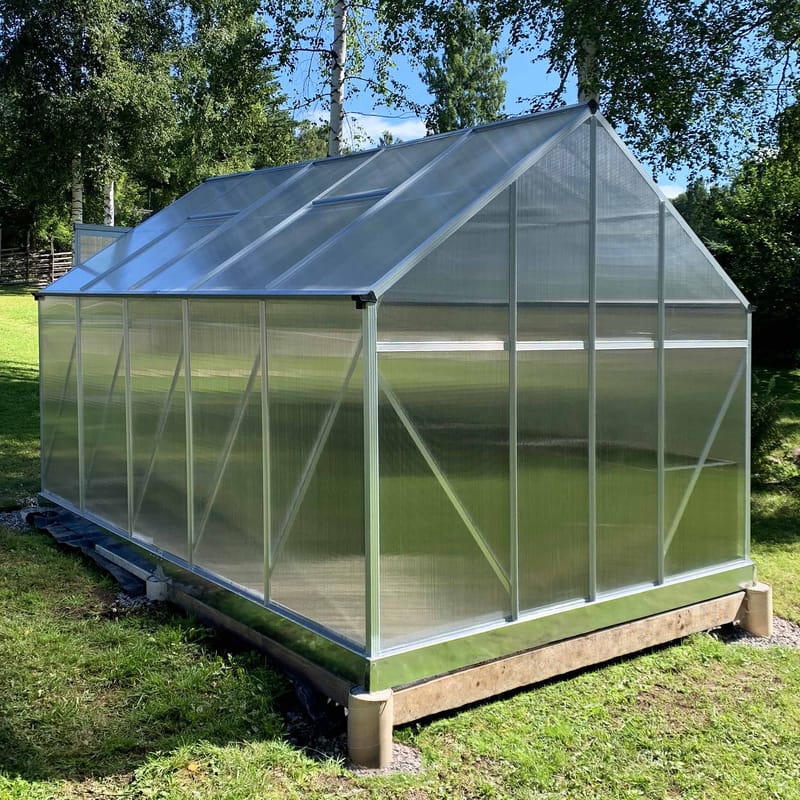 Växthus 8,9m² | Extra hög odlingshöjd | 6 mm kanalplast - Trädgård & spabad - Trädgårdsskötsel - Växthus