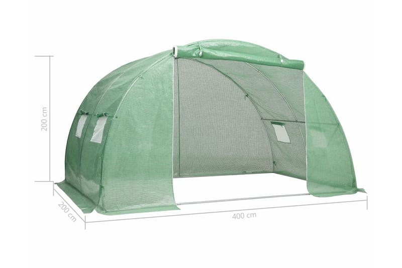 Växthus 8 m² 2x4x2 m - Grön - Trädgård & spabad - Trädgårdsskötsel - Växthus