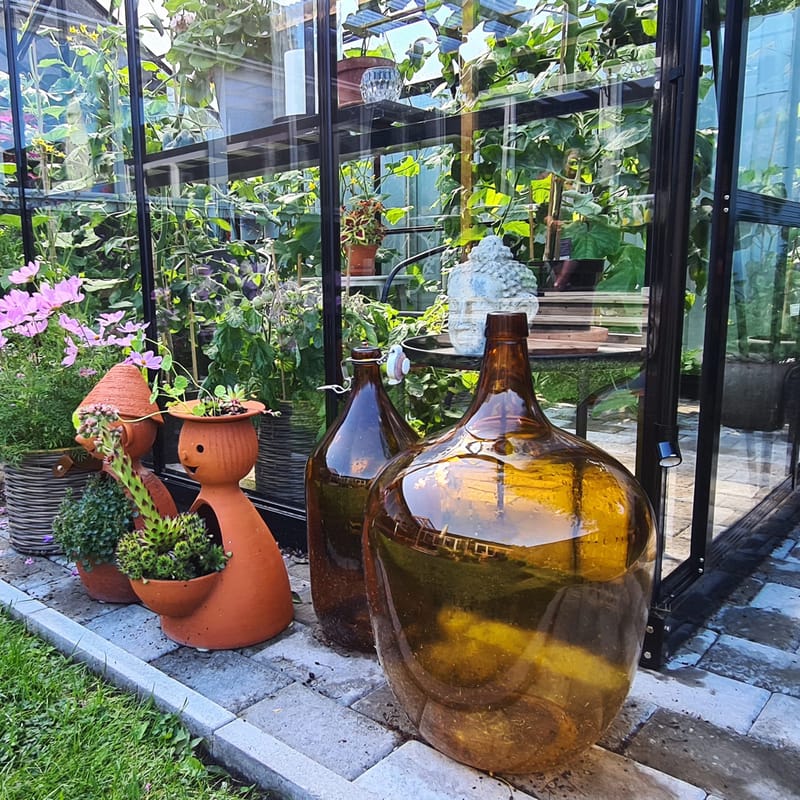 Växthus 9,6 m² | 4mm säkerhetsglas | 5 års stormgaranti | Svart - Trädgård & spabad - Trädgårdsskötsel - Växthus