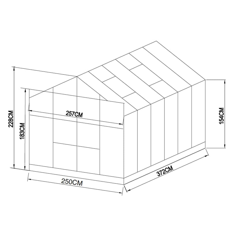 Växthus 9,6 m² | 4mm säkerhetsglas | 5 års stormgaranti | Svart - Trädgård & spabad - Trädgårdsskötsel - Växthus