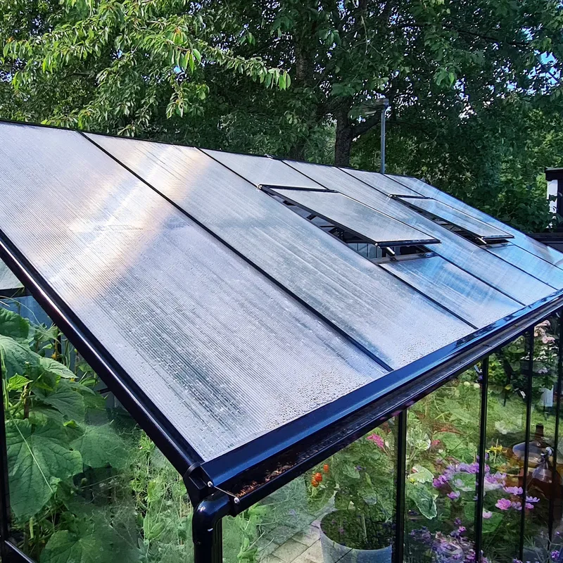 Växthus 9,6 m² | 4mm säkerhetsglas | 5 års stormgaranti | Svart - Trädgård & spabad - Trädgårdsskötsel - Växthus