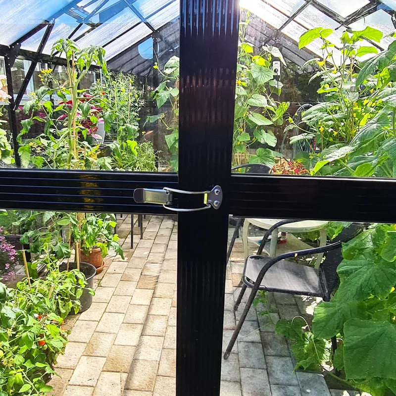 Växthus 9,6 m² | 4mm säkerhetsglas | 5 års stormgaranti | Svart - Trädgård & spabad - Trädgårdsskötsel - Växthus