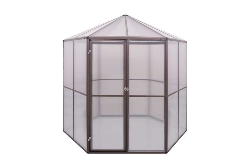 Växthus aluminium 240x211x232 cm - Brun - Trädgård & spabad - Trädgårdsskötsel - Växthus