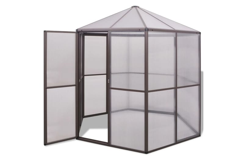 Växthus aluminium 240x211x232 cm - Brun - Trädgård & spabad - Trädgårdsskötsel - Växthus