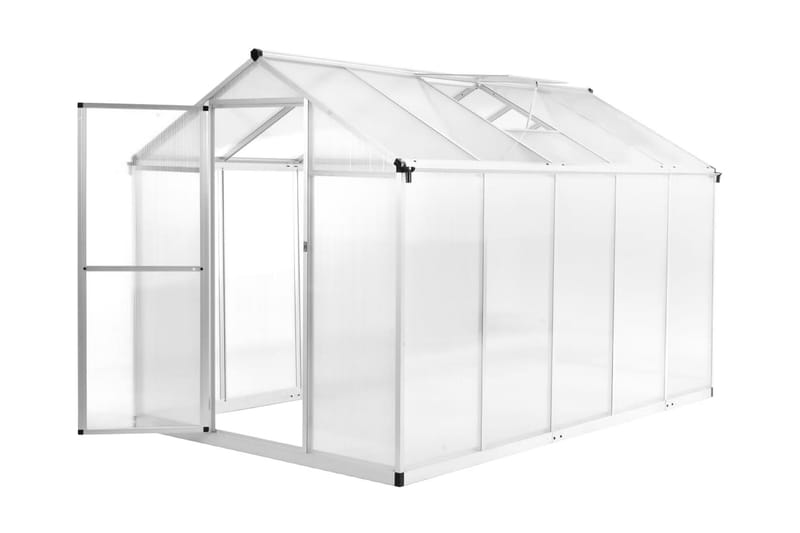 Växthus aluminium 302x190x195 cm 11,19 m³ - Transparent - Växthus - Fristående växthus