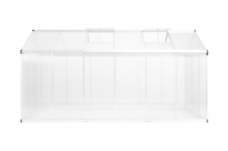 Växthus aluminium 362x190x195 cm 13,41 m³ - Transparent - Växthus - Fristående växthus