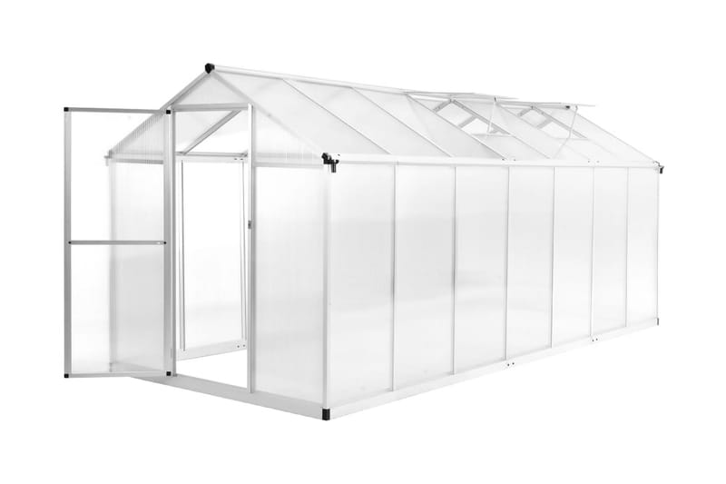 Växthus aluminium 421x190x195 cm 15,6 m³ - Transparent - Växthus - Fristående växthus