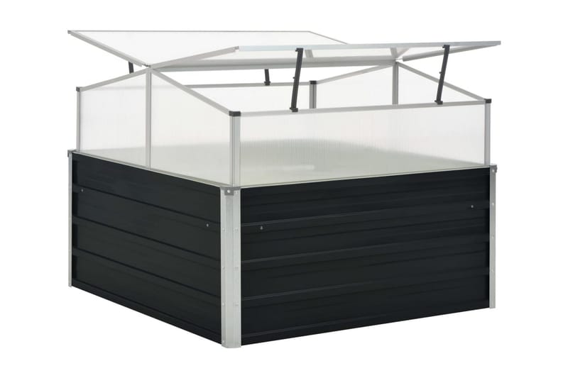 Växthus antracit 100x100x77 cm galvaniserat stål - Grå - Trädgård & spabad - Trädgårdsskötsel - Växthus