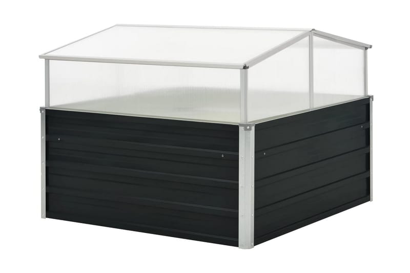 Växthus antracit 100x100x77 cm galvaniserat stål - Grå - Trädgård & spabad - Trädgårdsskötsel - Växthus