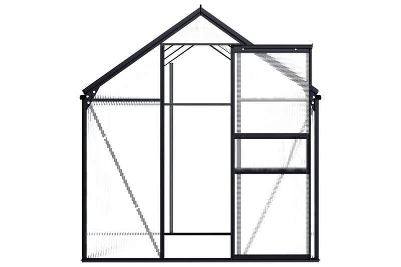 Växthus antracit aluminium 3,61 m² - Grå - Trädgård & spabad - Trädgårdsskötsel - Växthus