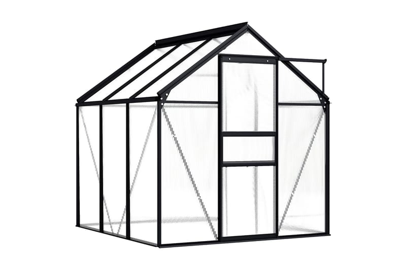 Växthus antracit aluminium 3,61 m² - Grå - Växthus - Fristående växthus