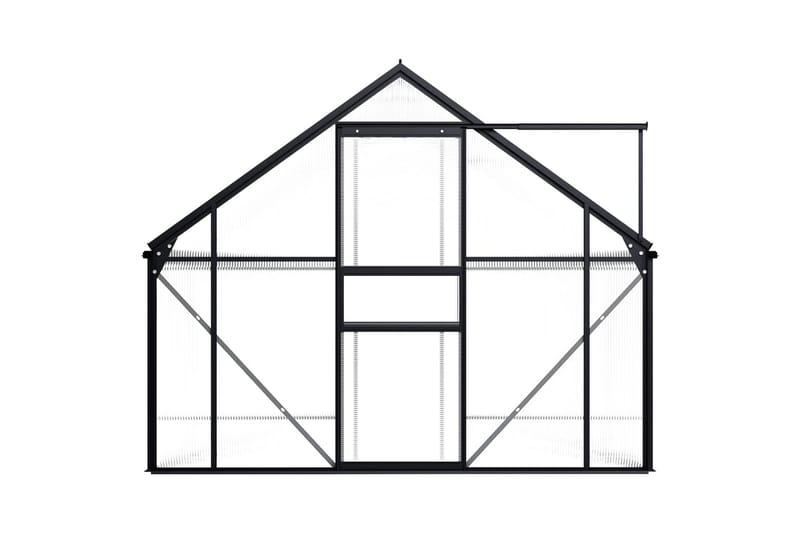 Växthus antracit aluminium 5,89 m³ - Grå - Trädgård & spabad - Trädgårdsskötsel - Växthus