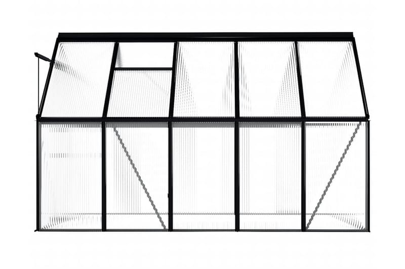 Växthus antracit aluminium 5,89 m³ - Grå - Trädgård & spabad - Trädgårdsskötsel - Växthus