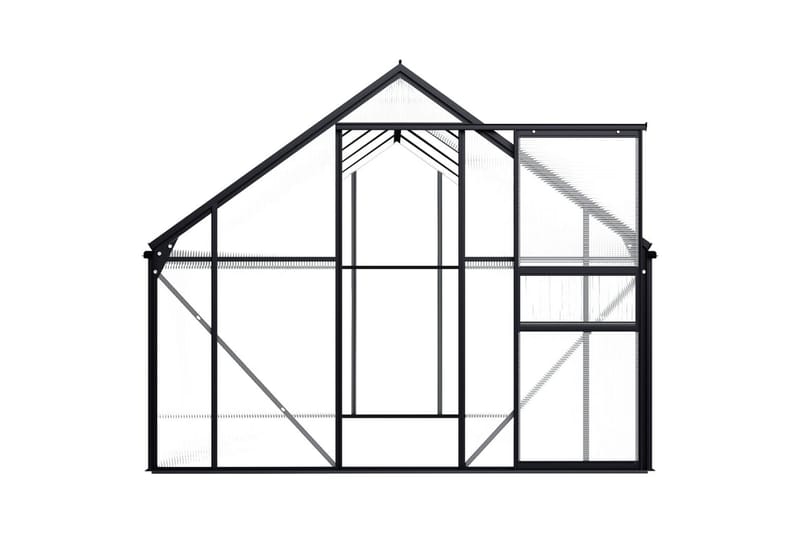 Växthus antracit aluminium 5,89 m³ - Grå - Trädgård & spabad - Trädgårdsskötsel - Växthus