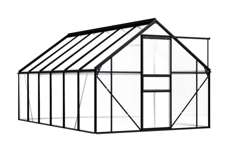 Växthus antracit aluminium 7,03 m³ - Grå - Växthus - Fristående växthus