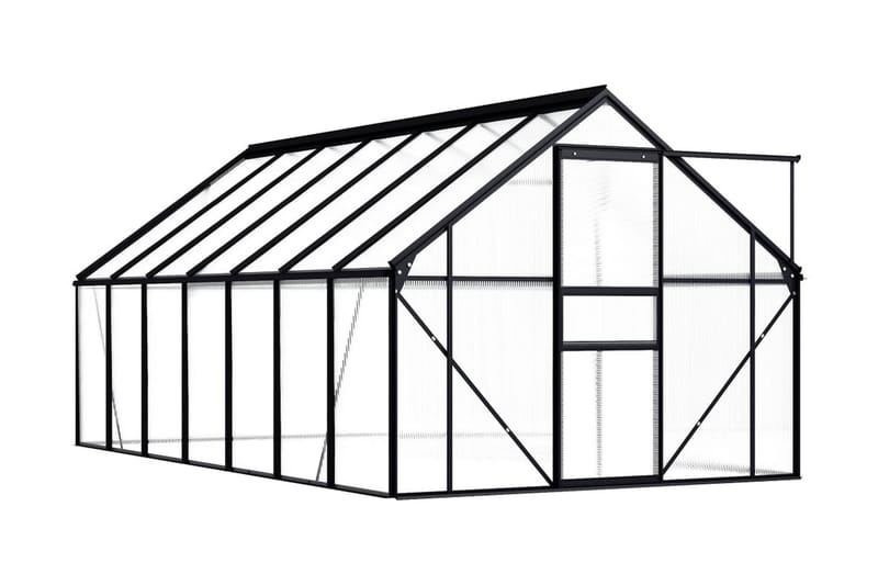 Växthus antracit aluminium 8,17 m³ - Grå - Växthus - Fristående växthus