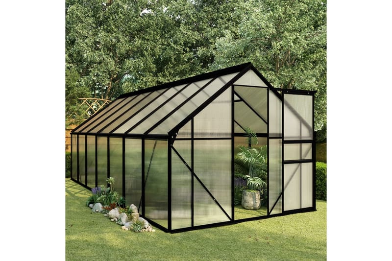 Växthus antracit aluminium 8,17 m³ - Grå - Växthus - Fristående v�äxthus