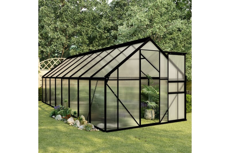 Växthus antracit aluminium 9,31 m³ - Grå - Växthus - Fristående v�äxthus
