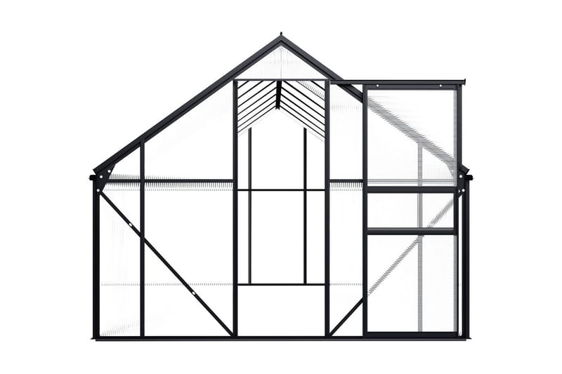 Växthus antracit aluminium 9,31 m³ - Grå - Växthus - Fristående växthus