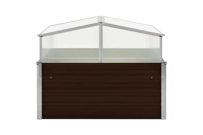 Växthus brun 100x100x85 cm galvaniserat stål - Brun - Trädgård & spabad - Trädgårdsskötsel - Växthus