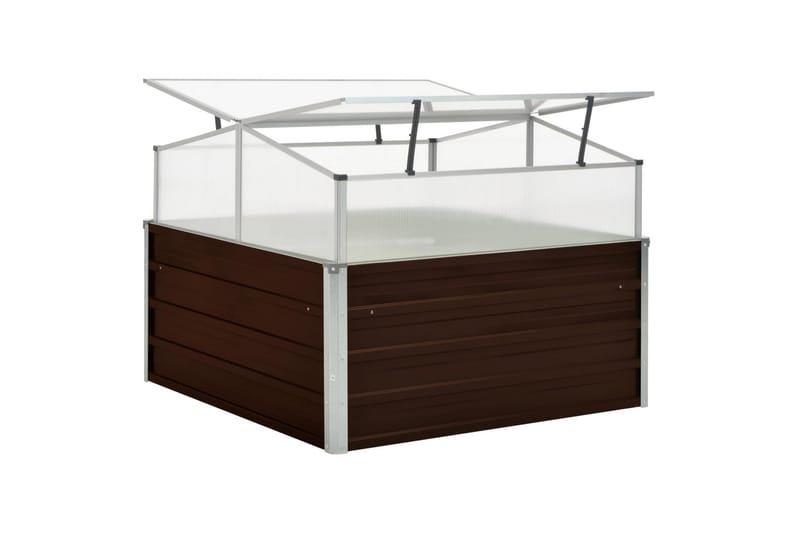 Växthus brun 100x100x85 cm galvaniserat stål - Brun - Trädgård & spabad - Trädgårdsskötsel - Växthus